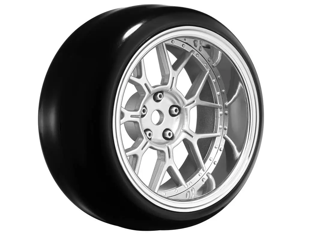 Louise Rc 1/10 Drift 2,4,6,8mm Offset 14-Spoke Wheels Matte Silver With Tyres – view 2