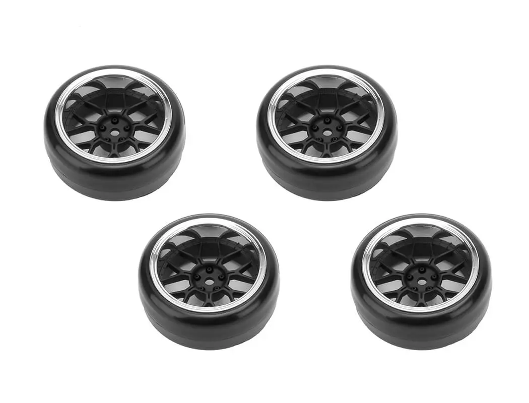 Louise Rc 1/10 Drift 2,4,6,8mm Offset 14-Spoke Wheels Matte Black With Tyres – view 3
