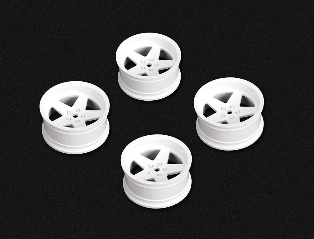 Louise Rc 1/10 Drift 2,4,6,8mm Offset 5-Spoke Wheels Gloss White – view 3