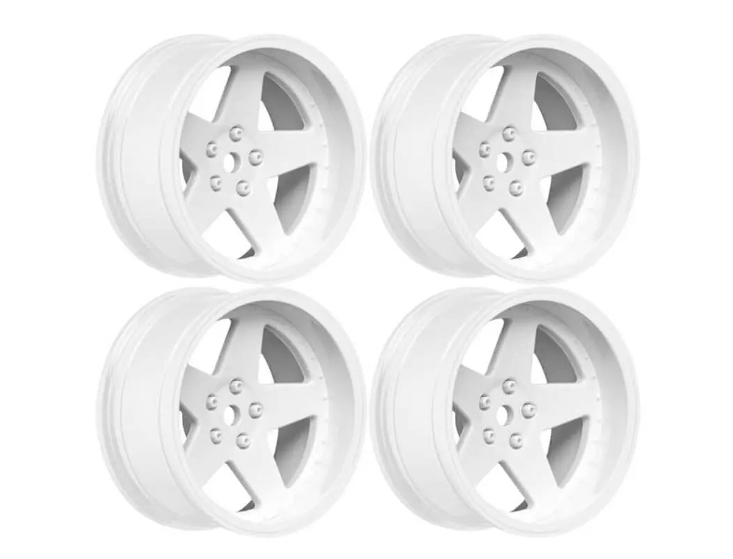 Louise Rc 1/10 Drift 2,4,6,8mm Offset 5-Spoke Wheels Gloss White – view 4