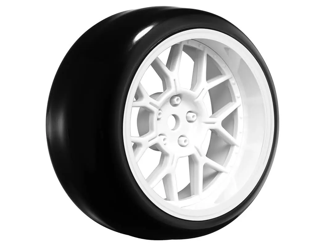 Louise Rc 1/10 Drift 2,4,6,8mm Offset 14-Spoke Wheels Gloss White With Tyres – view 2