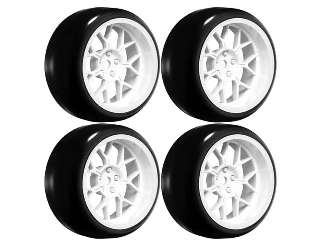 Louise Rc 1/10 Drift 2,4,6,8mm Offset 14-Spoke Wheels Gloss White With Tyres – view 3