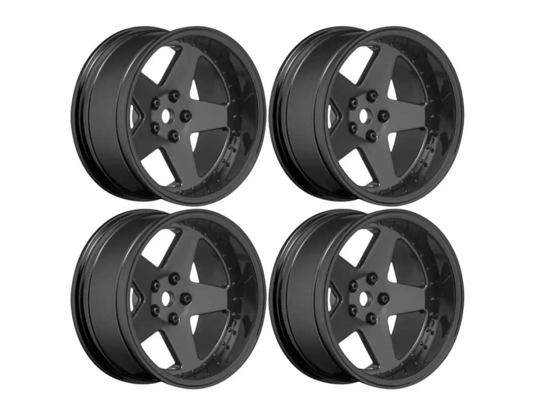 Louise Rc 1/10 Drift 2,4,6,8mm Offset 5-Spoke Wheels Gloss Black – view 4