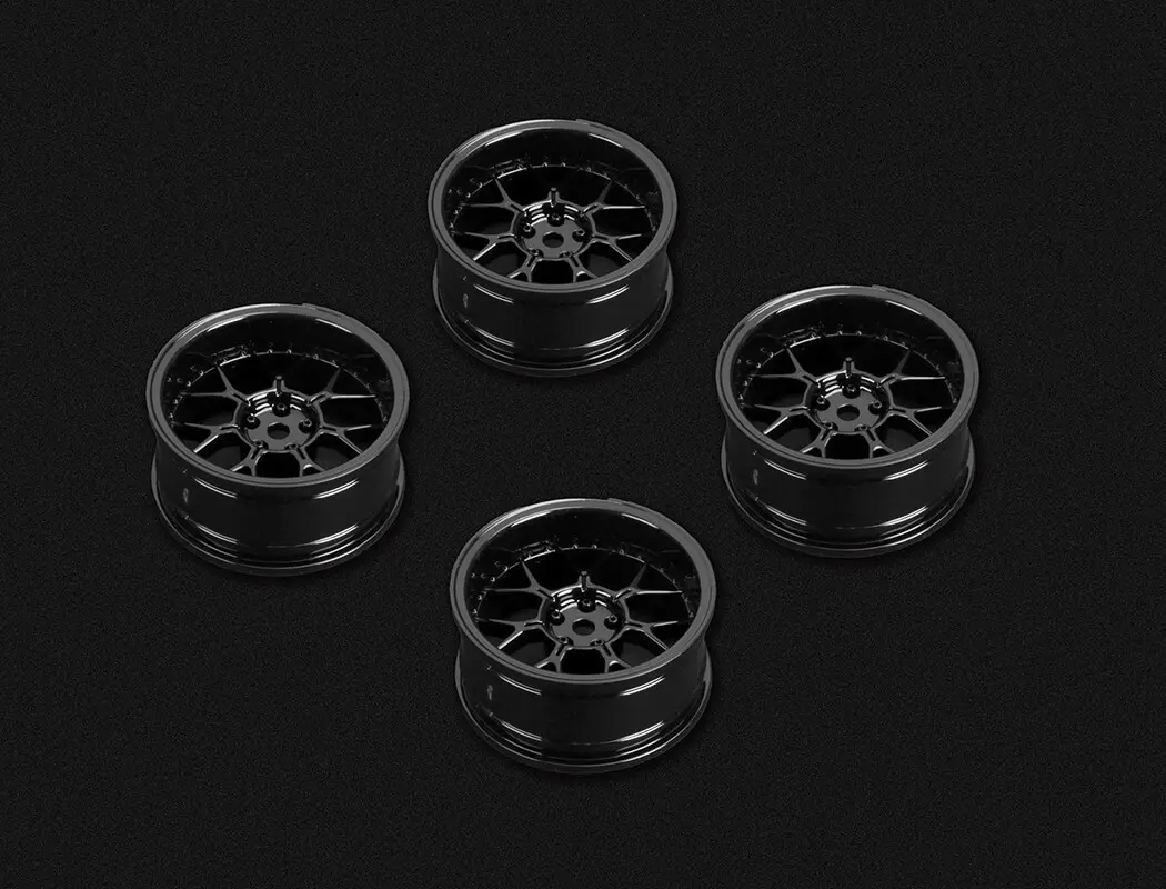 Louise Rc 1/10 Drift 2,4,6,8mm Offset 14-Spoke Wheels Gloss Black – view 3