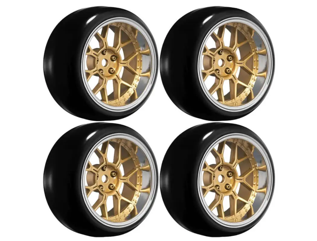 Louise Rc 1/10 Drift 2,4,6,8mm Offset 14-Spoke Wheels Bronze With Tyres – view 3
