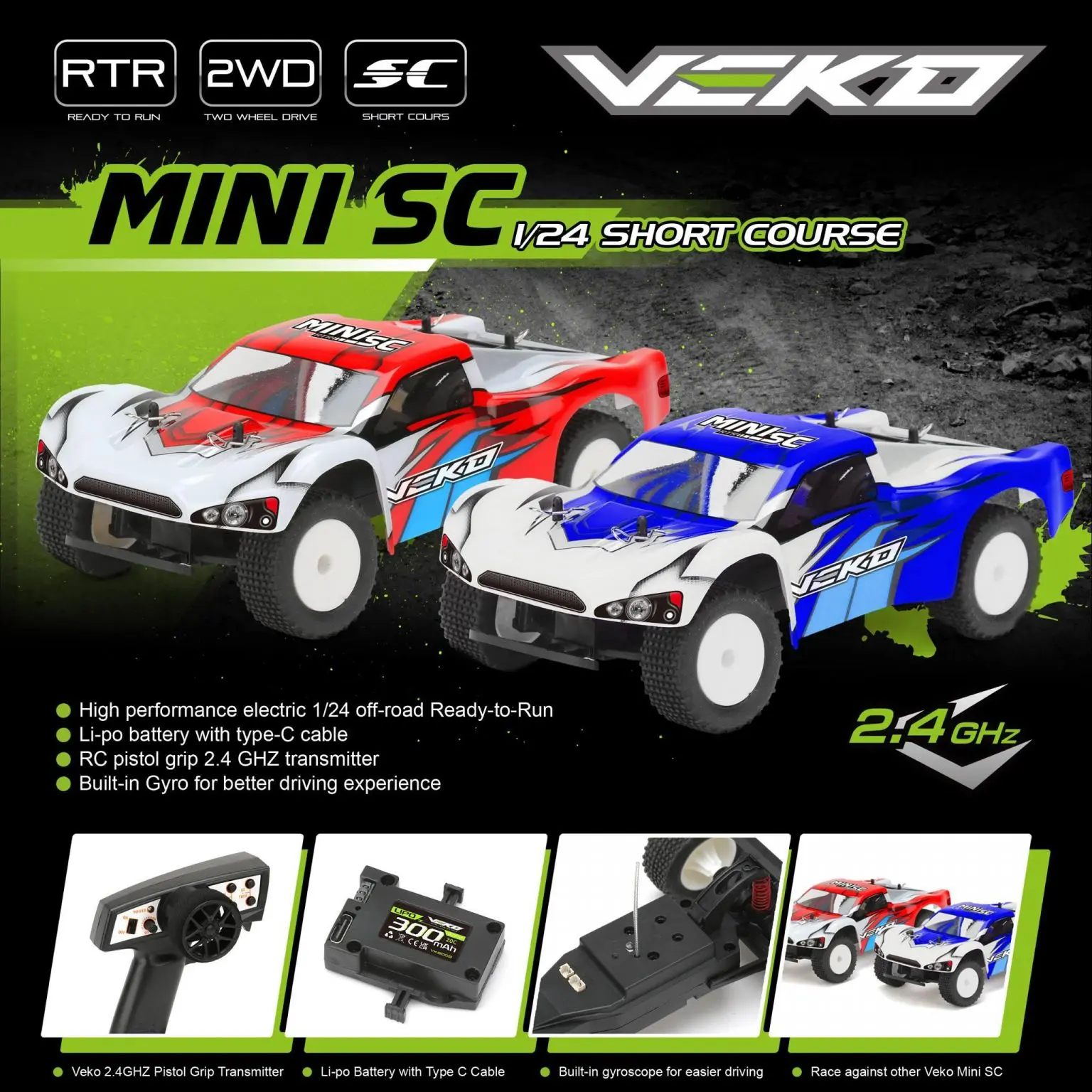 Veko Mini SC 1:24 Short Course RTR with Gyro