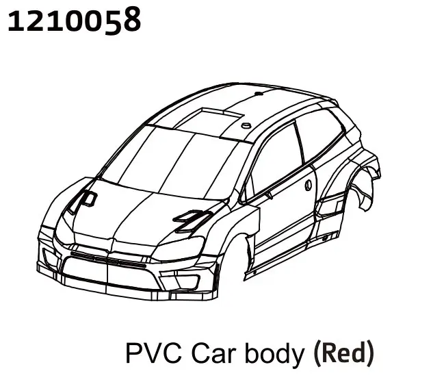Pc Rally Body Shell - Red + Stickers