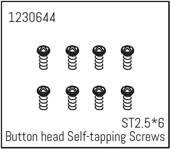Button Head Screws - Selftapping m2.5*6 (8)