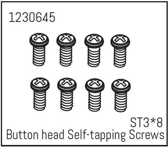 Button Head Screws - Selftapping M3*8 (8)