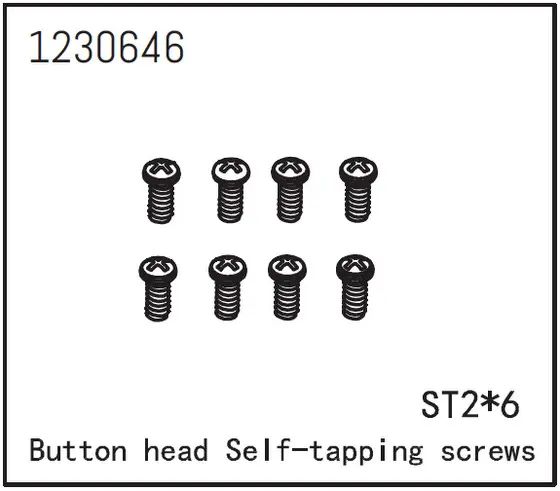 Button Head Screws - Selftapping M2*6 (8)
