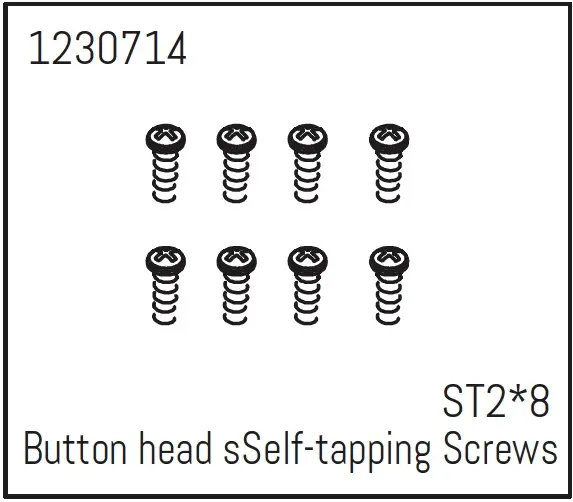Button Head Self-Tapping Screws St2*8 (8) - Khamba