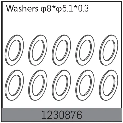 8*5.1*0.3 Washers (10)