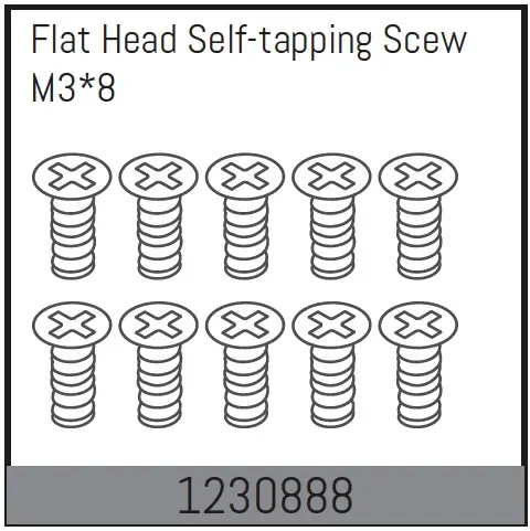 M3*8 Flat Head Self-Tapping Screw Set (10)