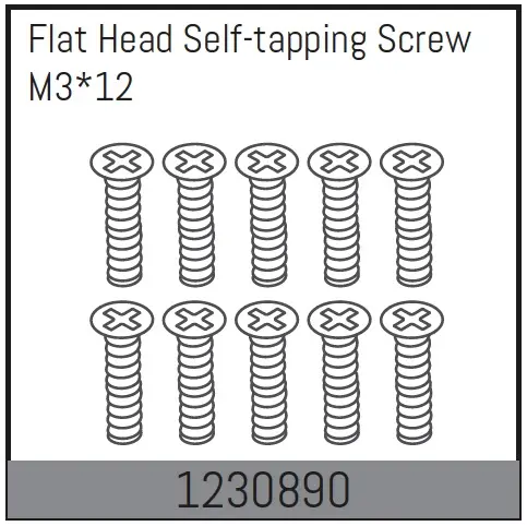 M3*12 Flat Head Self-Tapping Screw Set (10)