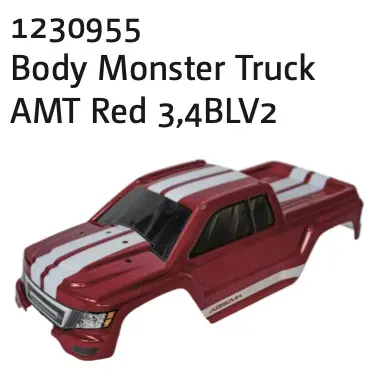 Monster Truck Body Red amt3.4bl-v2