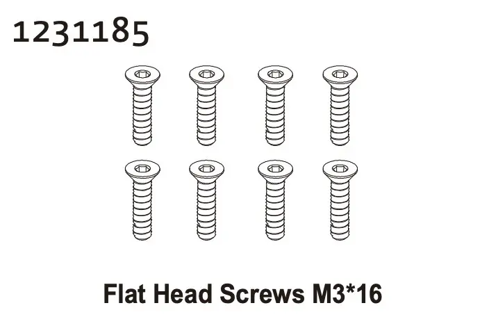 Flat Head Screw M3*16 (8)