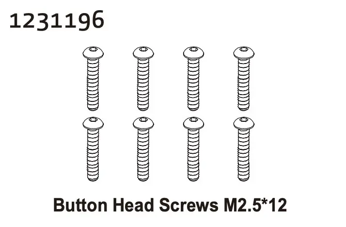 Button Head Screws m2.5*12 (8)
