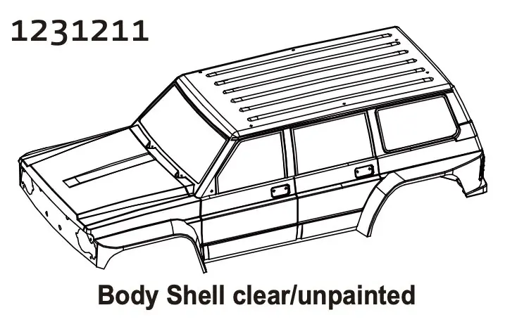Body Shell Clear/Unpainted cr4.4 Patrol