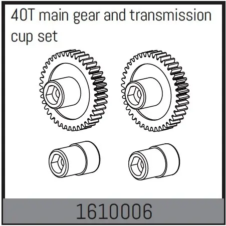 40t Main Gear and Transmission Cup Set