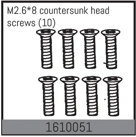 m2.6*8 Countersunk Head Screws (10)