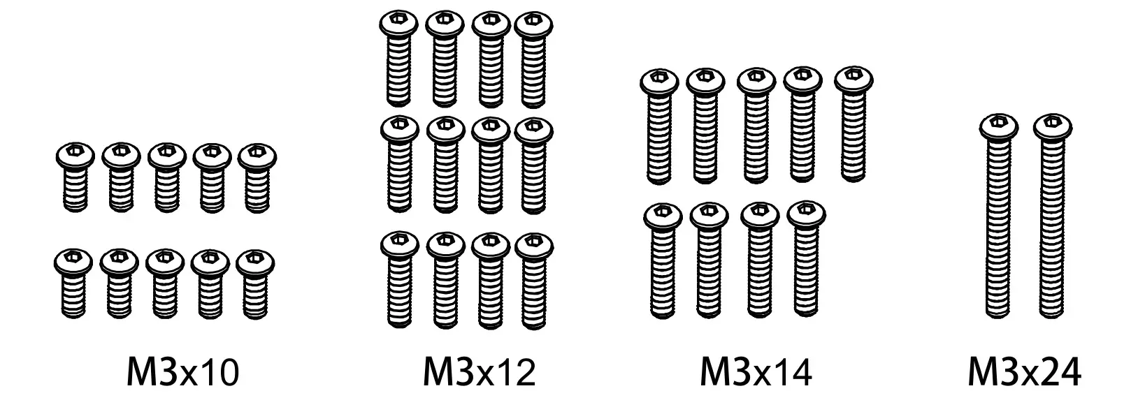 Screw Set M3*10/M3*14/M3*24