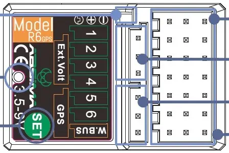 6-Channel Receiver "R6gps" 2.4ghz (Pour Cr9t)