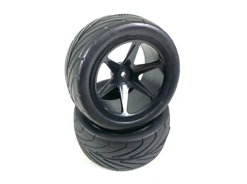 1:10 Buggy Wheel Set "6 Spoke/Street" Rear Black (2)
