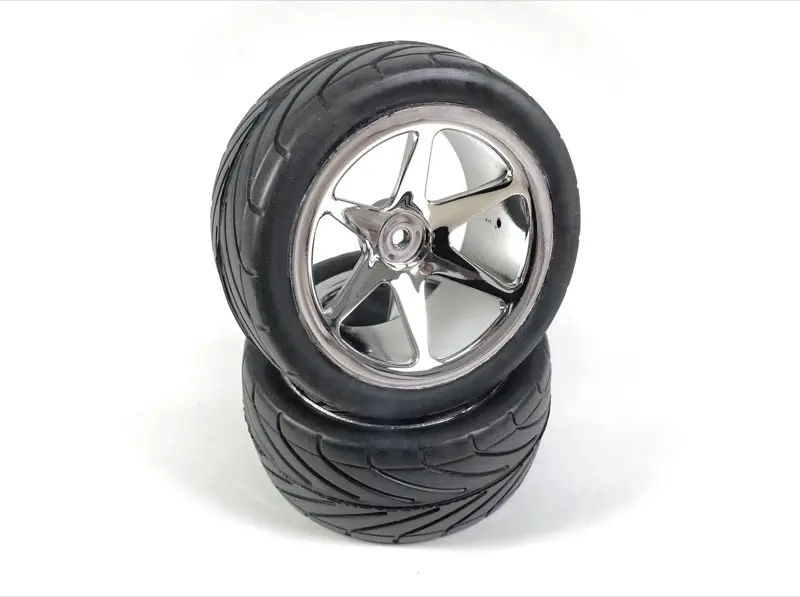1:10 Buggy Wheel Set "6 Spoke/Street" Rear Chrome (2)