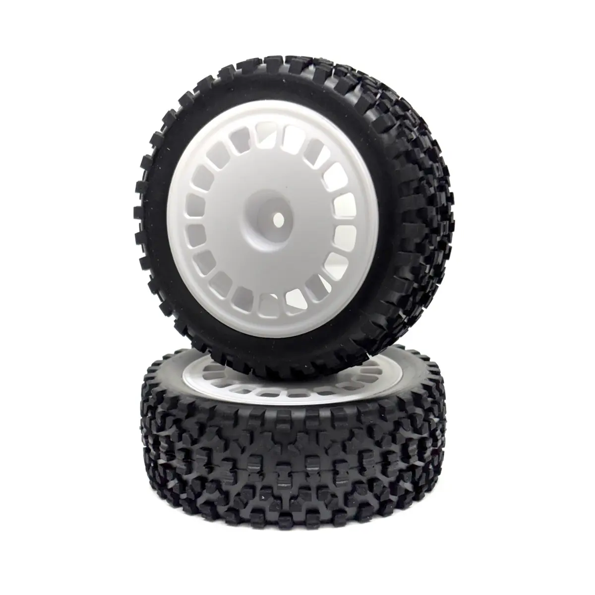 1:10 Buggy Wheel Set "Block" Front White (2)