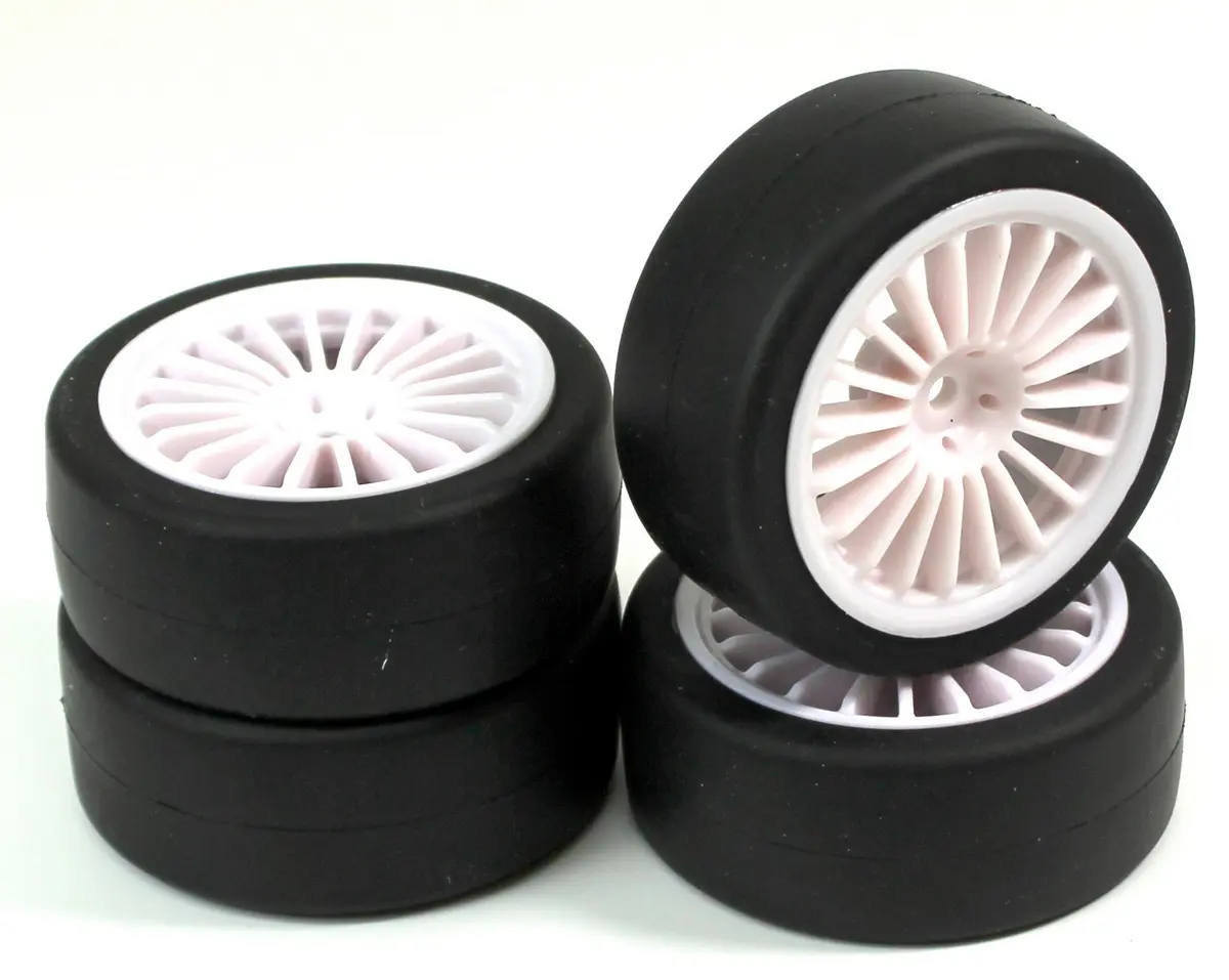 Wheel Set Onroad 20 Spoke / Slick White 1:10 (4 Pcs)