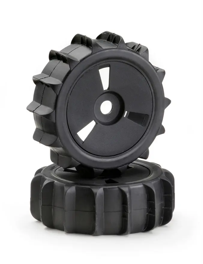 Wheel Set Buggy Disc "Sand Paddle" Black 1:8 (2)