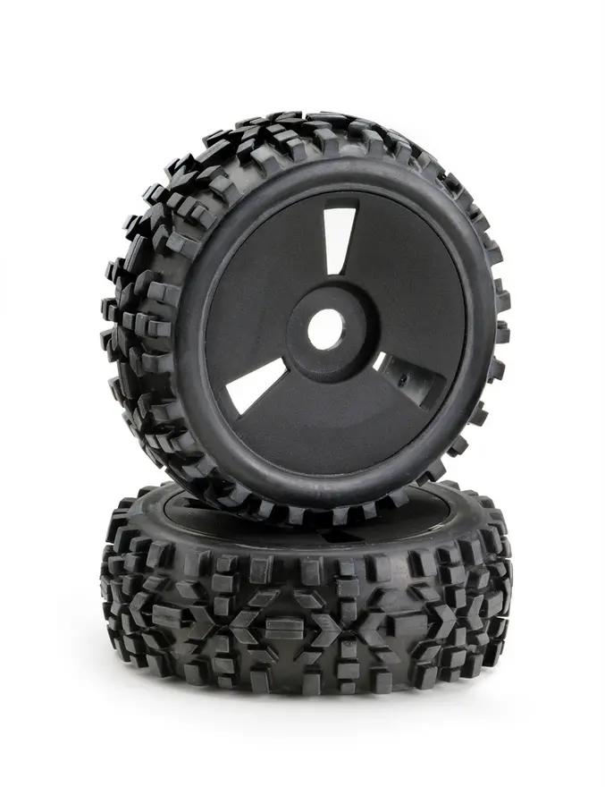 Wheel Set Buggy Disc "Dirt" Black 1:8 (2)