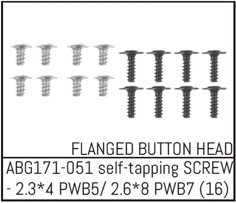 Button Head Screw m2.3*4 (8) / m2.6*8 (8)