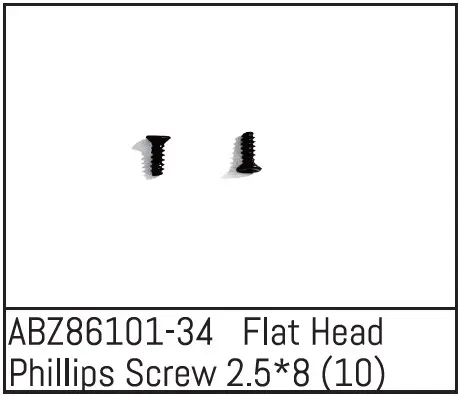 Flat Head Phillips Screw 2.5*8 - Mini Amt (10)