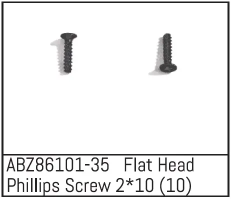 Flat Head Phillips Screw 2*10 - Mini Amt (10)