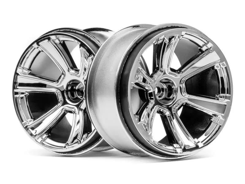 HPI Racing 6-Shot Mt Wheel (Chrome/2Pcs)
