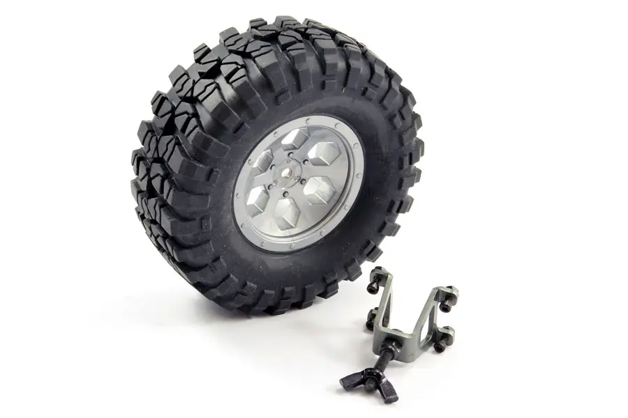 FTX Outback Spare Tyre Mount & Tyre/Wheel (Grey)