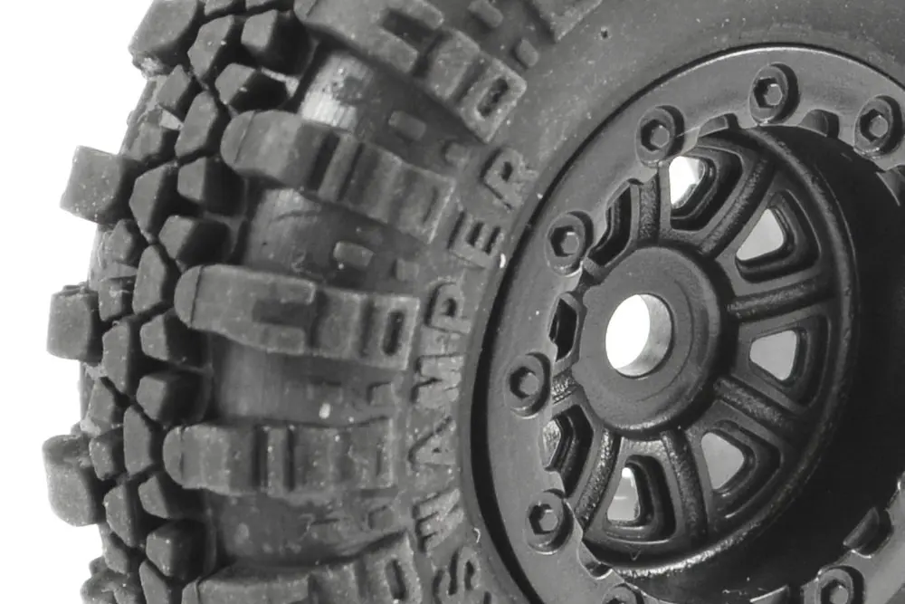 FTX Outback Mini Swamper Tyre & Wheel Set – Black (4pc)