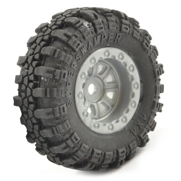 FTX Outback Mini Swamper Tire & Wheel Set – Grey (4pc)