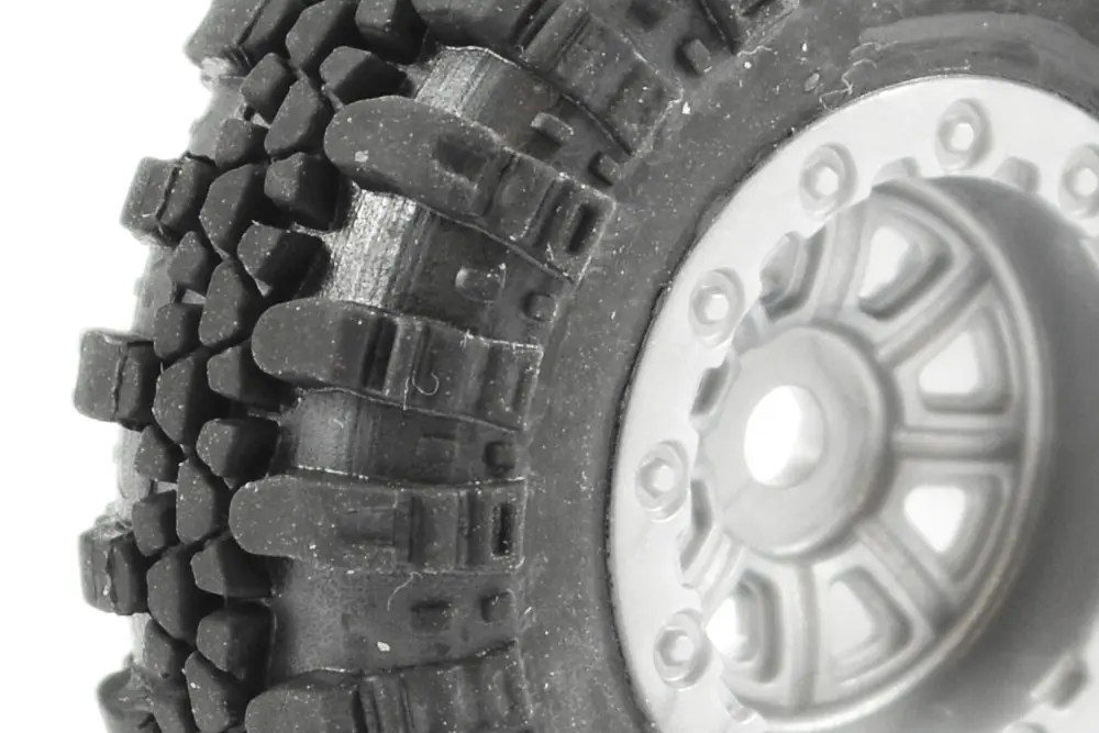 FTX Outback Mini Swamper Tire & Wheel Set – Grey (4pc)