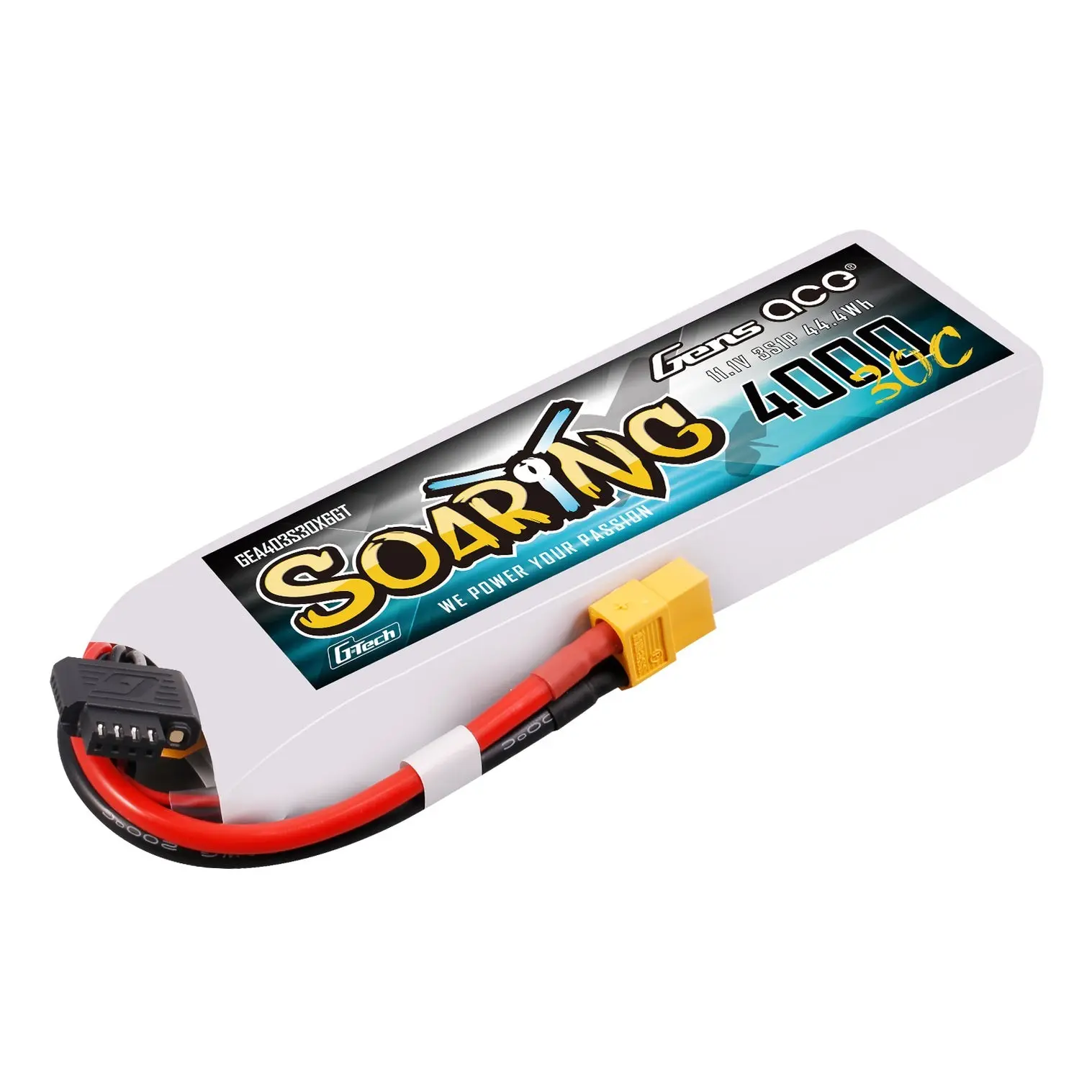 Gens Ace Soaring LiPo 3S 11.1V 4000mAh 30C (XT60) 136x42.5x22.5mm 290g G-Tech