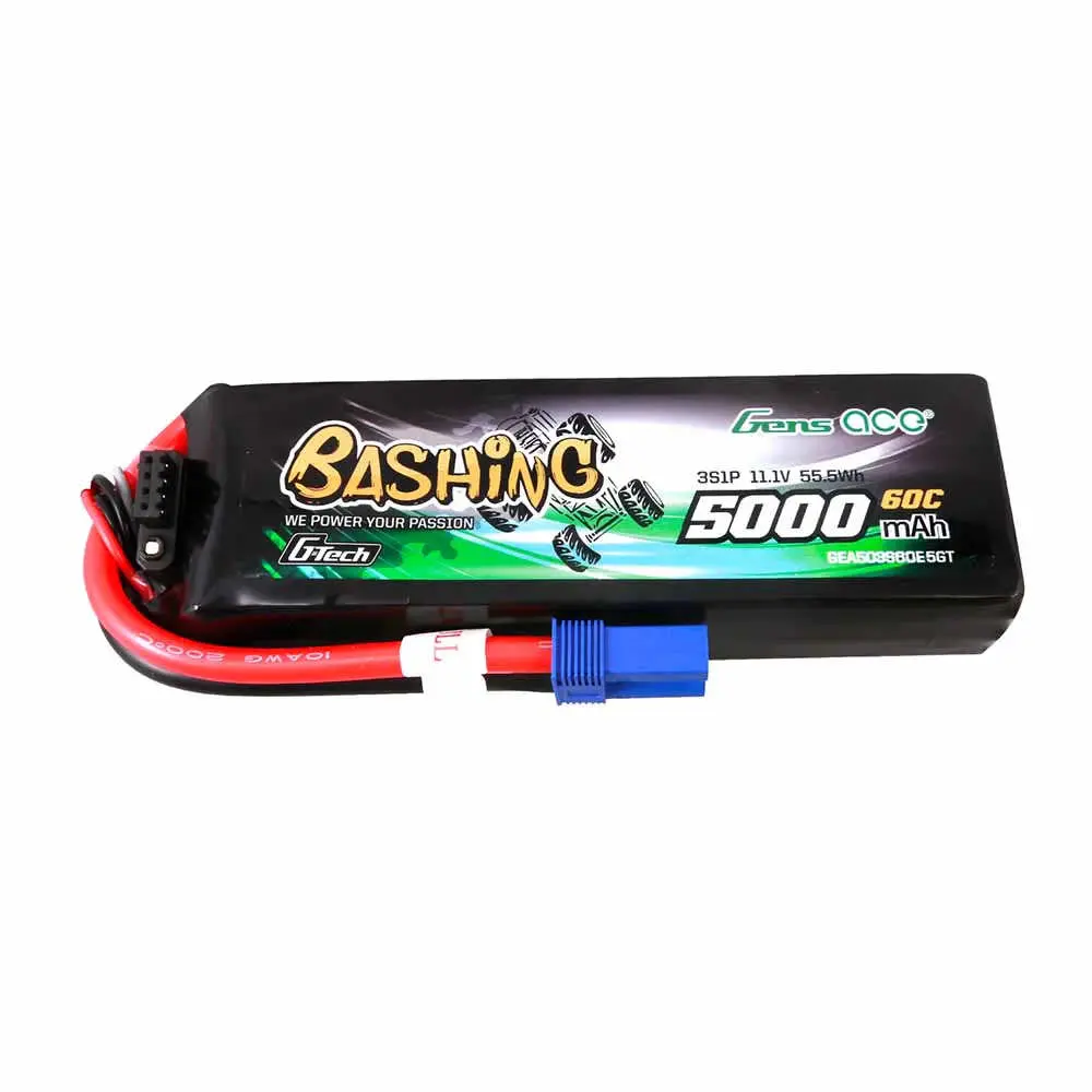 Gens Ace Bashing LiPo 3S 11.1V 5000mAh 60C 137x41x24mm 310g Soft G-Tech