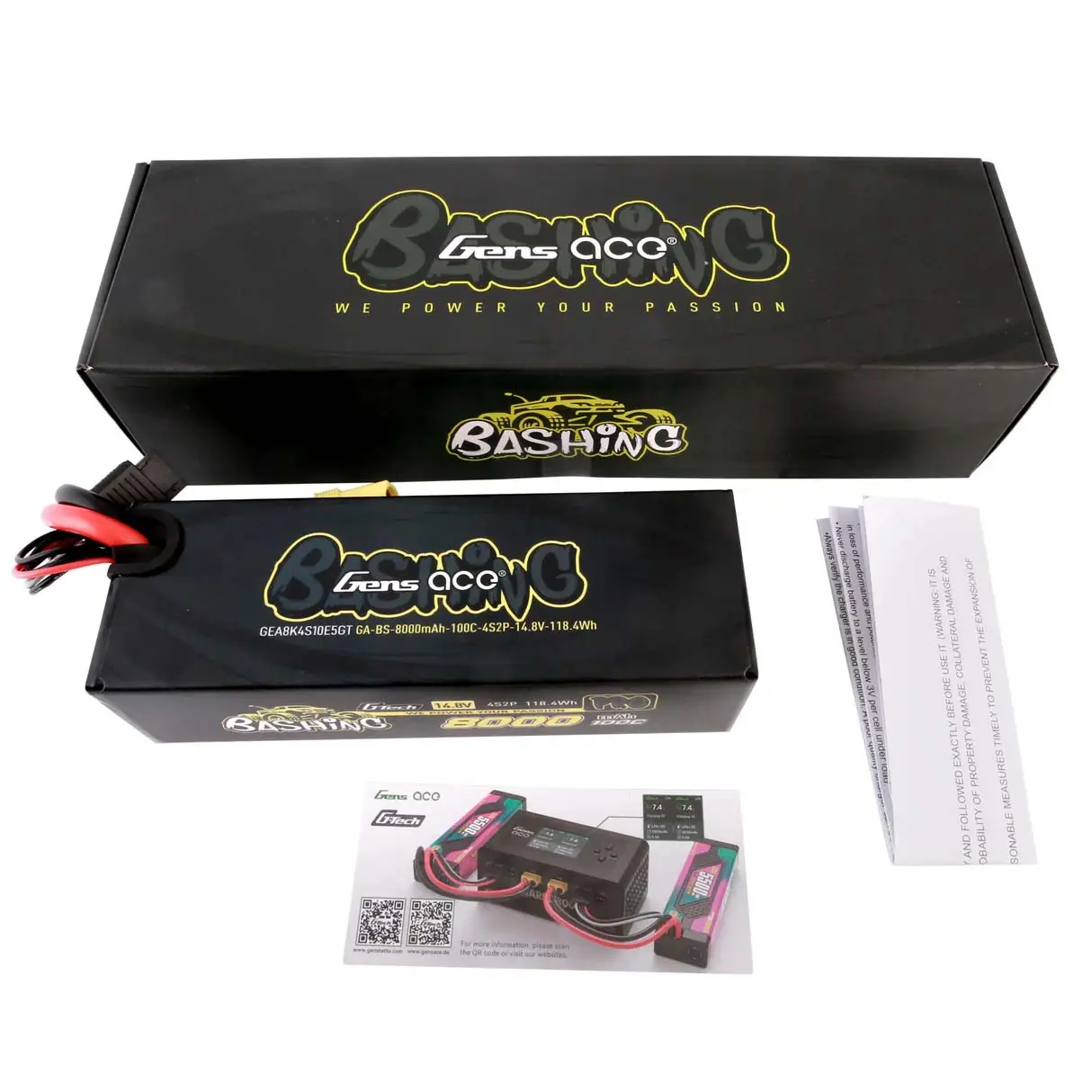 Gens Ace Extreme LiPo 4S 14.8V 8000mAh 100C EC5 157x53x42mm 760g G-Tech