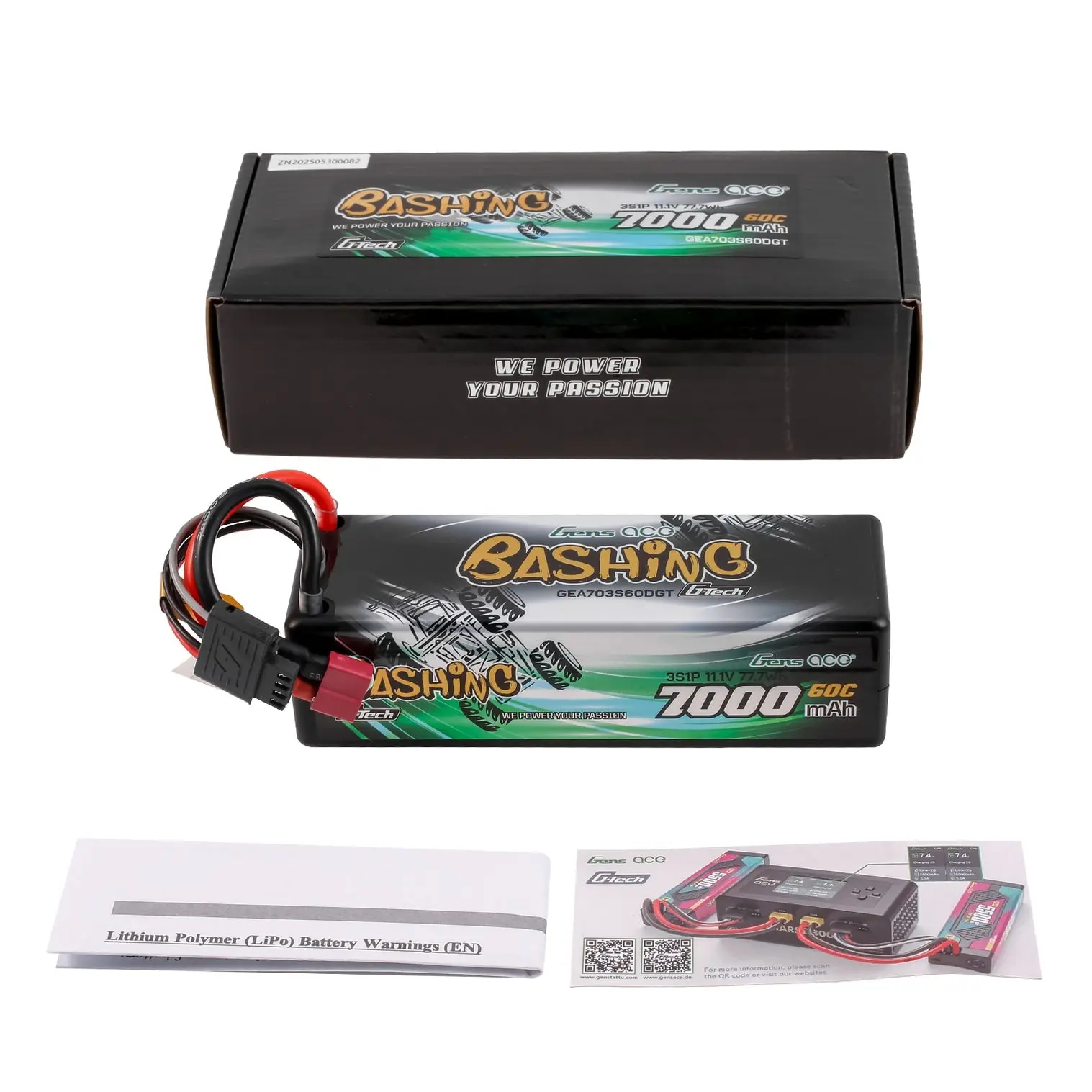 Gens Ace Bashing LiPo 3S 11.1V 7000mAh 60C (Deans) 138x47x39mm 450g G-Tech
