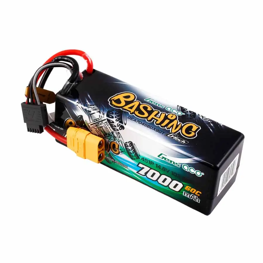 Gens Ace Bashing LiPo 4S 14.8V 7000mAh 60C (XT90) 138x47x49mm 590g G-Tech