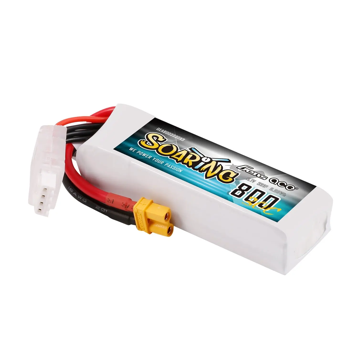 Gens Ace Soaring LiPo 3S 11.1V 800mAh 30C (XT30) 71x24x17mm 63g