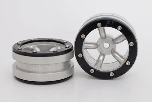 Absima RC Crawler wheels Beadlock Wheels PT-Safari Silver/Black 1.9 (2 pcs)