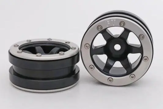 Absima RC Crawler wheels Beadlock Wheels PT- Wave Black/Silver 1.9 (2 pcs)