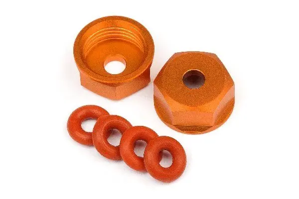 HPI Racing Aluminum Bottom Shock Cap (Orange/2Pcs)