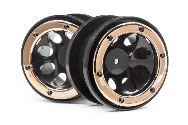Maverick RC WHEELS W/Gold BEADLOCKS (2PCS)